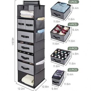Best Selling 7 Shelf Foldable Closet Organizer Big Capacity Fabric Wardrobe <b>Plastic</b> Drawers Clothes Storage Hanging Clothes Bags - Product Image 1