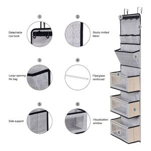 Super Practical Functional Door Over Hanging Organizer Behind the Door Storage Organizer with Door <b>Hook</b> and Large Clear Windows - Product Image 2