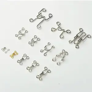 Latest Product Custom Small Collar Hook Metal Bra Hook Black Silver Sewing bra garment Hooks and Eyes