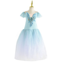 Bleu Ballet Danse Tutu Costumes Enfants Giselle Robe Performance Costume Ballet Longue Tutu Robe pour Enfant