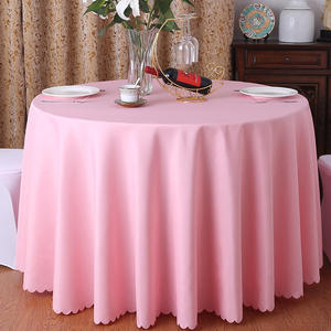 Wholesale 100% Polyester <b>White</b> Plain <b>Tablecloths</b> Woven Fabrics for Event Banquet Wedding Outdoor Party Round <b>Tablecloth</b> Home Use - Product Image 4