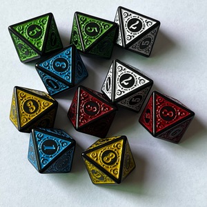 Dés en acrylique antique à 8 faces avec motif polyédrique unique, jeu de société numérique de style creux pour joueurs de dés <span class=keywords><strong>brevet</strong></span>és - Product Image 3