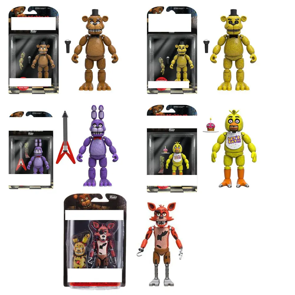 AL2024アクションフィギュアピース/パックFnafおもちゃモデル5泊フレディジョイント可動ゲームベアPVCおもちゃ