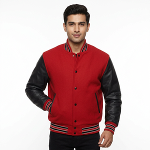 Chaqueta Varsity en Venta a Bajo Precio, Transpirable, con Logotipo Personalizado, Chaqueta de Béisbol con Letras Impresas para Hombre, Cómoda - Product Image 1