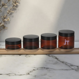 50ml 100ml 120ml 150ml 200ml Empty Clear Amber <b>Plastic</b> PET Cosmetic <b>Jars</b> for Skin Care & Lipstick Packaging - Product Image 1