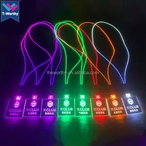 T-xứng đáng với hình dạng tùy chỉnh logo Acrylic Led dây buộc cho triển lãm Câu lạc bộ Đảng tổ chức sự kiện ánh sáng lên LED nhấp nháy dây buộc mặt dây