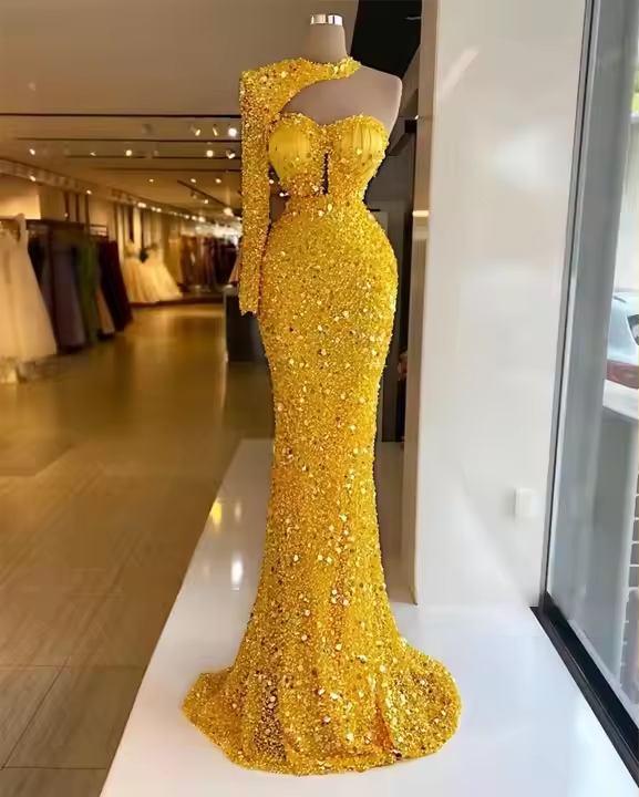 yellow evening dresses