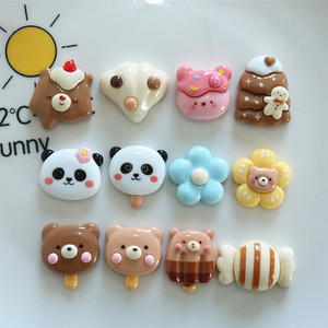 Brillant Panda fleur de glace bricolage enfants broche titre matériel clé pendentif accessoires nord K3 perles breloques en résine plastique - Product Image 1