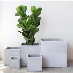 Vasi per Fiori e Piante da Interno ed Esterno, Decorativi per Balcone, Personalizzati, <span class=keywords><strong>in</strong></span> <span class=keywords><strong>Cemento</strong></span> <span class=keywords><strong>Bianco</strong></span> Goffrato, Ecologici e Durevoli - Product Image 2