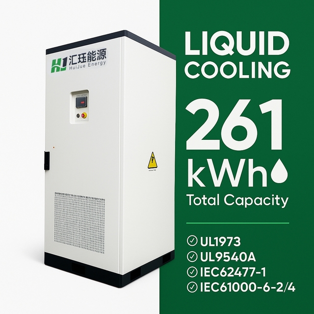 HJ Commercial Industrial Energy Storage System 125kW 261kWh LiFePO4 Battery Cabinet for Solar Factory Peak Shaving