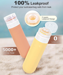 Ensemble de flacons de voyage en silicone anti-fuite personnalisés, 60 ml, lotion, shampoing, cosmétiques écologiques portables - Product Image 2