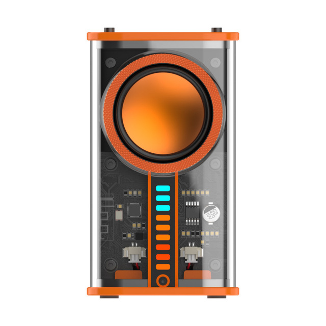 Hands-free Call Transparent Mecha Wireless Bluetooth Speaker Sound Light Rhythm Subwoofer TWS Stereo Music Speaker