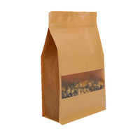 100 Sachets en papier kraft refermables avec fenêtre 4 " x 6 ", sachets autoportants à fermeture éclair pour l'emballage alimentaire