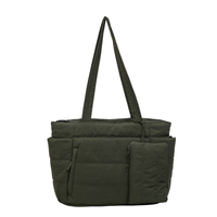 Sac fourre-tout matelassé en gros avec petite pochette, grande capacité, léger, sac à bandoulière pour femme, idéal pour ordinateur portable, travail, école, cadeaux