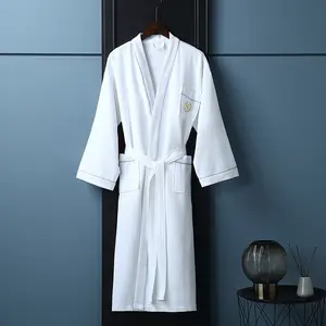 Женский халат для отеля, теплая Пижама, одежда для сна, банный халат, простой подарок, классические вафельные изделия с карманами от производителя