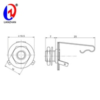 1/4 colokan gitar wanita 6.35mm TS Mono 3-Pin soket dudukan Panel perak dengan mesin cuci dan Model CK6.35-659 mur
