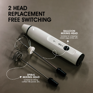 Nhà Máy Giá 2 Trong 1 Có Thể Thay Thế Đầu Điện USB Có Thể Sạc Lại Tùy Chỉnh Xách Tay Sữa Frother Cầm Tay Cà Phê Bọt Sữa Frother - Product Image 6