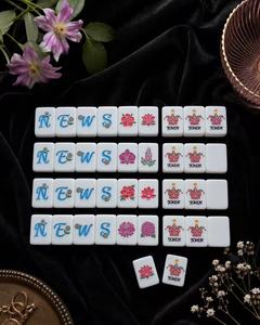 Mahjong de Lujo para Niños <span class=keywords><strong>Daen</strong></span>, Estilo Can, Acrílico Ecológico y Duradero, para 4 Jugadores, Serie Ice Flower Shell - Product Image 5