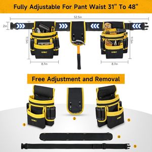 Muestra gratuita: Una excelente bolsa para herramientas de alta resistencia con varios bolsillos, cinturón para herramientas ajustable y riñonera. - Product Image 3
