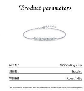 S925 Silver Minimalist catches light beautifully Chain <b>Bracelet</b> With Round Diamond Bezel Setting For Women's Everyday Wear - Product Image 2