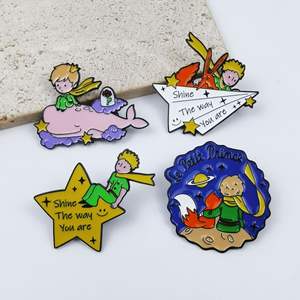 Badge métallique unique <span class=keywords><strong>Le</strong></span> <span class=keywords><strong>Petit</strong></span> <span class=keywords><strong>Prince</strong></span> <span class=keywords><strong>Voyage</strong></span> dans l'espace, broche de dessin animé japonais, accessoire de vêtement pour sac à dos - Product Image 2