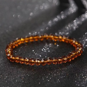 Austrian <b>Beaded</b> Crystal Bangle <b>Bracelet</b> with Natural Stone Adjustable Size Simple and <b>Fashionable</b> Unisex Jewelry Gift - Product Image 3