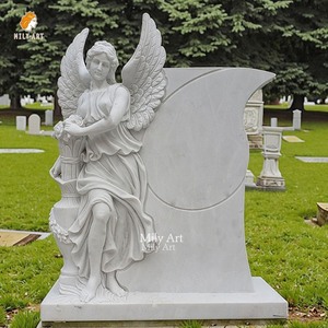 Monumento alto <span class=keywords><strong>de</strong></span> <span class=keywords><strong>mármol</strong></span> tallado a mano estatua <span class=keywords><strong>de</strong></span> Ángel <span class=keywords><strong>lápida</strong></span> conmemorativa a la venta - Product Image 1