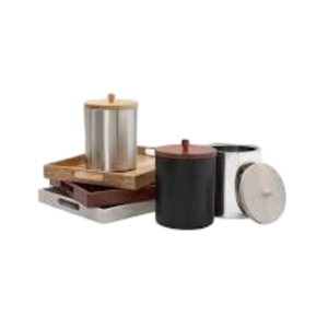 Ensemble d'accessoires de salle de bain en bois de bambou et résine de luxe pour la maison et l'hôtel, ensemble de salle de bain en bois grainé - Product Image 2