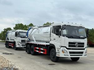 รถดูดสิ่งปฏิกูล 3 เพลา 10 ล้อ ยี่ห้อ Dongfeng KL ความจุ 20 ลูกบาศก์เมตร เครื่องยนต์คัมมินส์ ปั๊มสุญญากาศแบบวงแหวนน้ำ ส่งออกเป็นชุด - Product Image 3