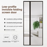 Puerta Mosquitera Plegable Invisible Personalizada, Cortina Antimosquitos e Insectos, Telescópica de Aluminio con Deslizamiento Izquierda-Derecha