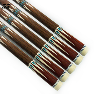 JS High-quality Red and Bocote <strong>Wood</strong> <strong>Inlaid</strong> with White and Green Turquoise Pool Cue Semi-finished Product with Custom Logo Option - Product Image 3