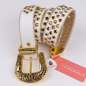 Styliste Premium Cinto De Strass cuir d'alligator femmes hommes ceintures en pierre scintillantes cristal diamant clouté Strass ceinture - Product Image 3