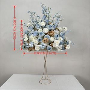 DKB Venta al por Mayor de Rosas Artificiales Realistas de Seda, Centros de Mesa con Flores de Baby Breath para Bodas, Decoración para el Hogar y Fiestas, Bolas de Flores Hechas a Mano, Modernas - Product Image 2