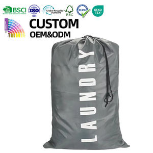 Sac à linge <span class=keywords><strong>en</strong></span> polyester robuste, sac de voyage à cordon, organisateur de vêtements sales lavable pour hôtel - Product Image 1