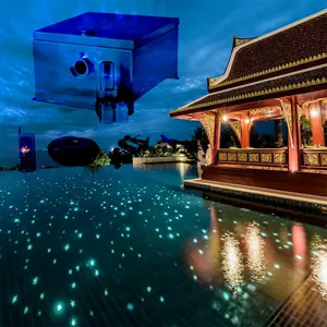 2023游泳池发光二极管光光光纤水景灯星形地板光纤池边界和地板