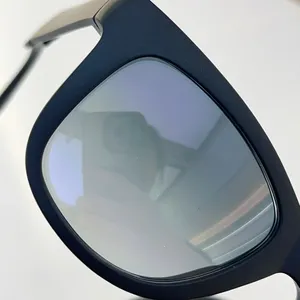 Occhiali da Sole da <span class=keywords><strong>Uomo</strong></span> in Acetato di Alta Qualità, Montatura Nera Opaca di Lusso, Protezione UV400, Occhiali Casual e da Guida - Product Image 3