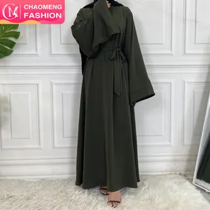 6394 # Goedkope Groothandel Wijde Lange Mouwen Losse Ontwerp Eenvoudig Effen Kleur Islamitische Kleding Moslim Vrouwen Maxi Innerlijke Jurken Abaya