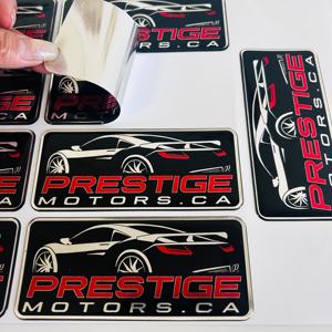 สติกเกอร์เรซิ่นอีพ็อกซี่แบบตัด 3 มิติ พิมพ์โลโก้ตามสั่ง กันน้ำ สำหรับโฆษณา พร้อมพื้นหลังสีเงิน - Product Image 2