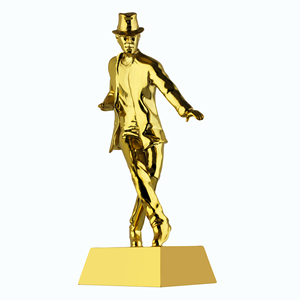 Trophée personnalisé en métal <span class=keywords><strong>Michael</strong></span> Jackson dansant, plaqué or, logo personnalisé gravé au laser – Figurine de récompense durable, coffret cadeau standard - Product Image 1