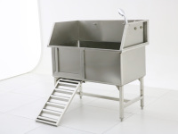 Baignoire pour animaux de compagnie robuste en acier inoxydable 201/304 de haute qualité pour animalerie commerciale