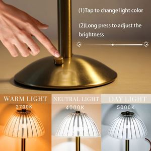 DROPSHIPPING Crystal Rechargeable <b>Bedside</b> Desk Lamp <b>Touch</b> Sensor Portable Cordless Battery Night <b>Light</b> - Product Image 4