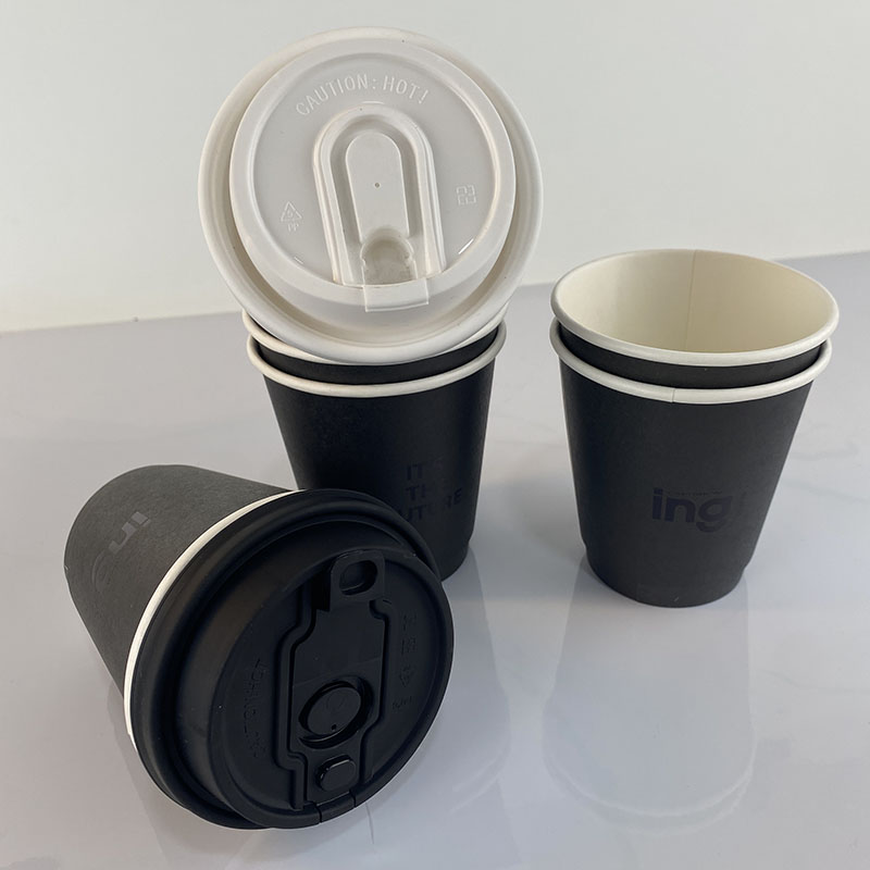 8oz White Coffee Cup Disposable Paper Cup Custom Printed for Hot Drinks Tea Takeaway Eco Friendly Packaging