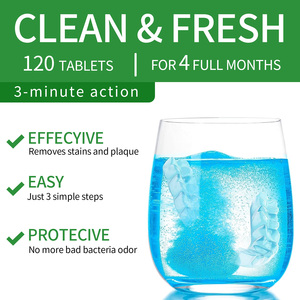 Tabletas efervescentes para eliminar bacterias orales 99.9% efectivas para alineadores de dientes Producto para el cuidado de la dentadura - Product Image 3