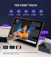 Monitor Táctil FHD de 15.6 Pulgadas con Pantalla IPS, Resolución 1920x1080, Frecuencia de Actualización de 60 Hz, Interfaz Tipo C