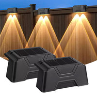 Lampes murales solaires LED blanc chaud d'extérieur, lumière COB, applique murale, lampes solaires pour clôture, pour la décoration de la cour, du jardin, de la pelouse, du chemin
