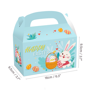 Confezione regalo personalizzata per bunny <span class=keywords><strong>happy</strong></span> easter festival confezione di caramelle biscotto cibo da forno torta timpano scatole di carta con manico - Product Image 5