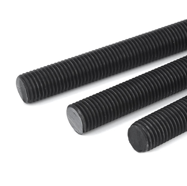 China OEM Zinc Black Grade 4.8 Steel Threaded Thread Rod bar Studs Machine Parts Supplier