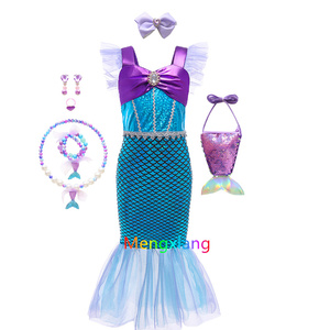 Niños bebé niña sirena <span class=keywords><strong>Ariel</strong></span> princesa vestido tul sirena Cosplay disfraces Halloween cumpleaños vestir trajes - Product Image 5