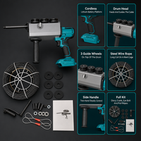 Machine à enfiler les fils électriques sans fil avec câble en acier, disques guides et manivelle pour le tirage de câbles dans les conduites