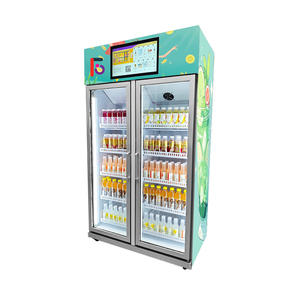 Okulda satış ticari meşrubat dolum makinesi buzdolabı ekran kullanımı için otomat dik buzdolabı soğutucu tek cam kapı - Product Image 3